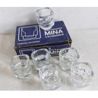 Set of 6 Italian Crystal Mina Candle Holders / Votive Holders, Egg Cups (7302)   202306964907